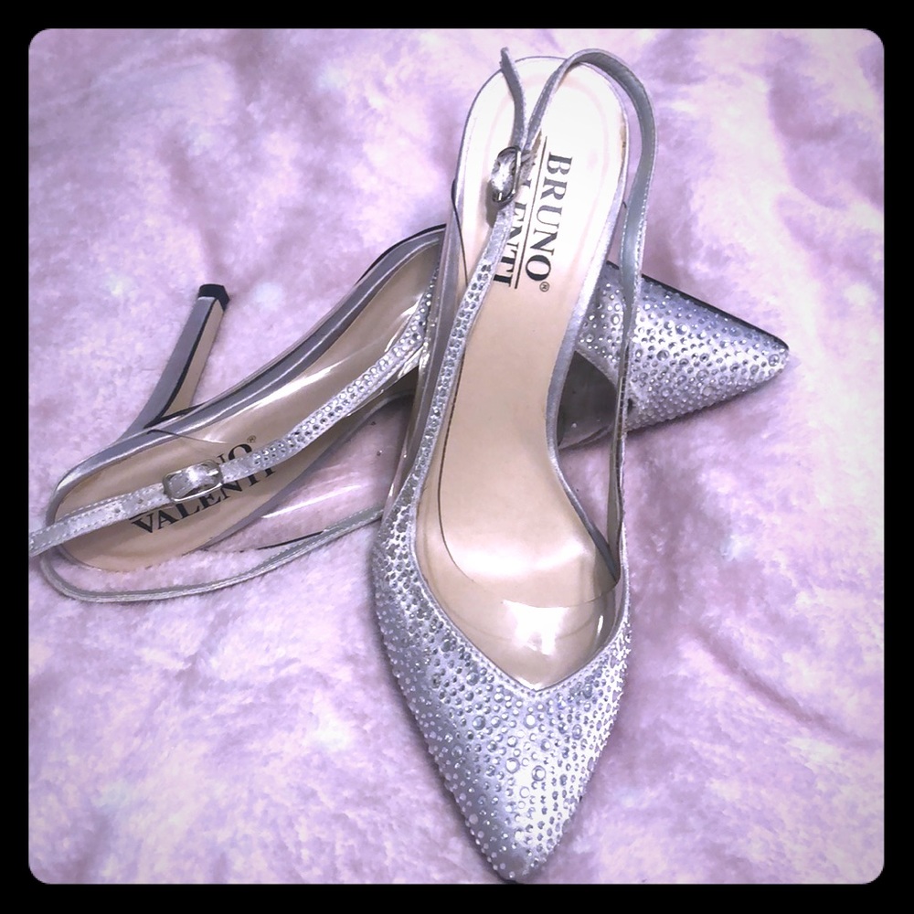 Rhinestone Silver Heel